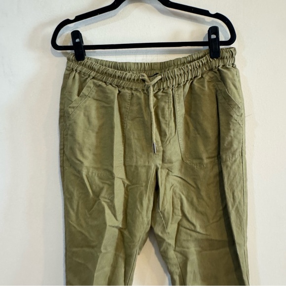 Quince Olive Drawstring Straight-Leg Pants - Picture 2 of 6